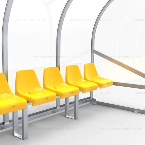 Abri de touche monobloc 10 sièges baquet 